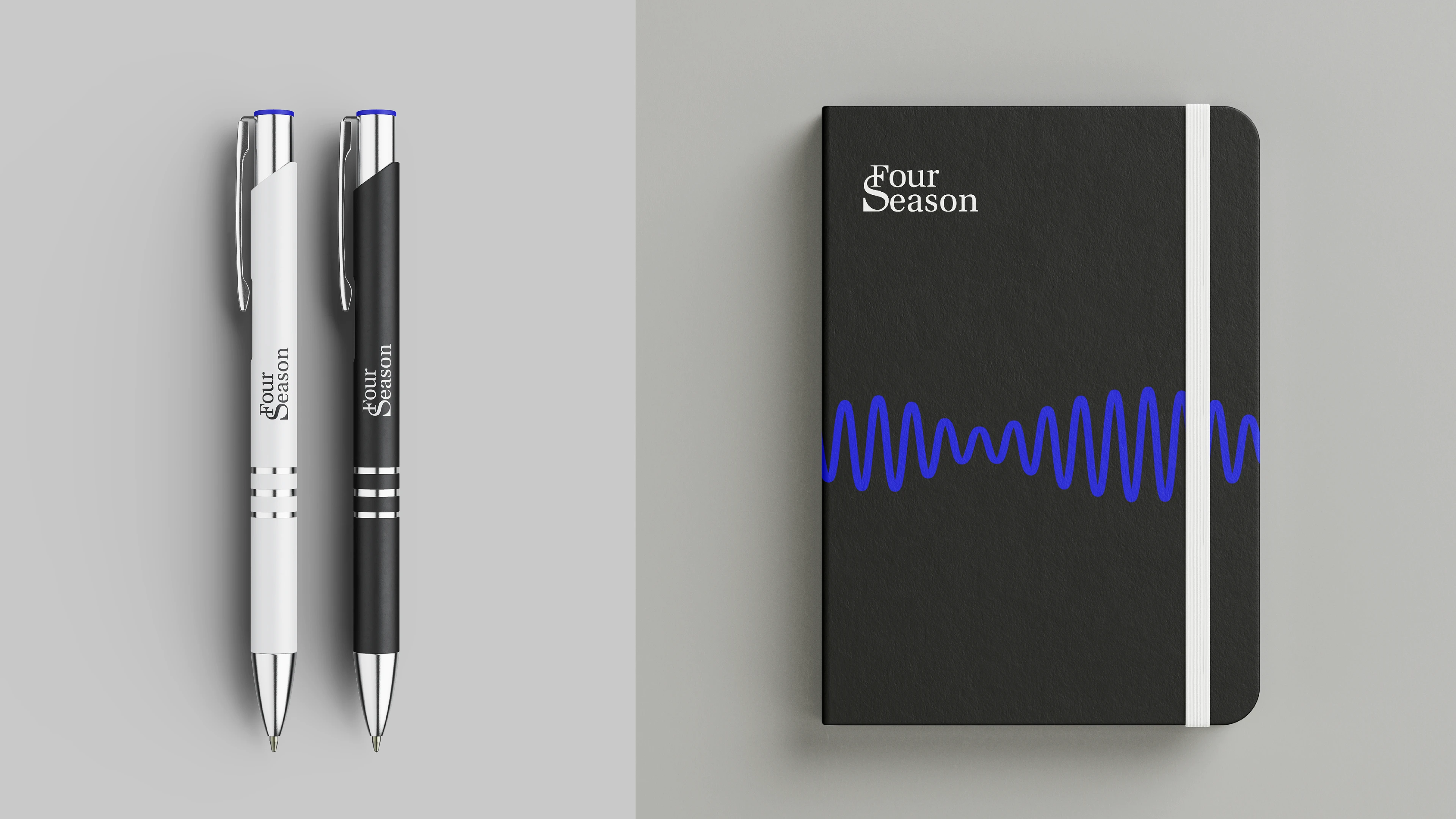 Black notebook with cards